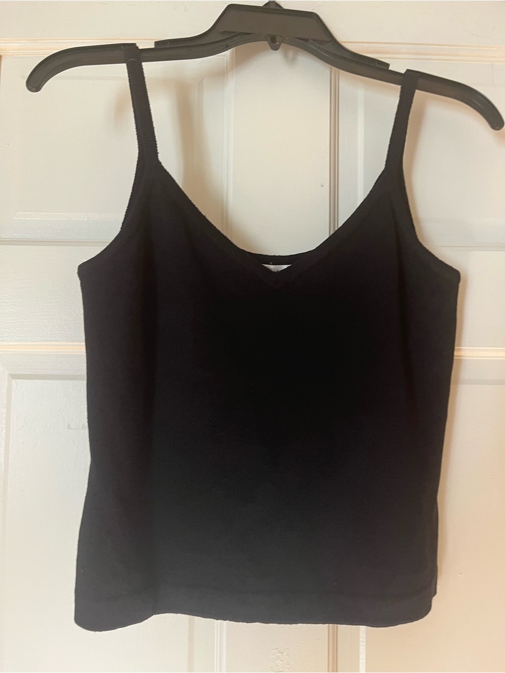 St. John Black Spaghetti-Strap knit Tank